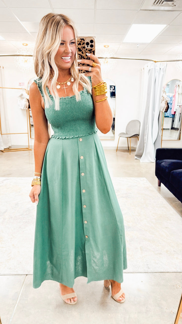 The Clara Smocked Midi Dress