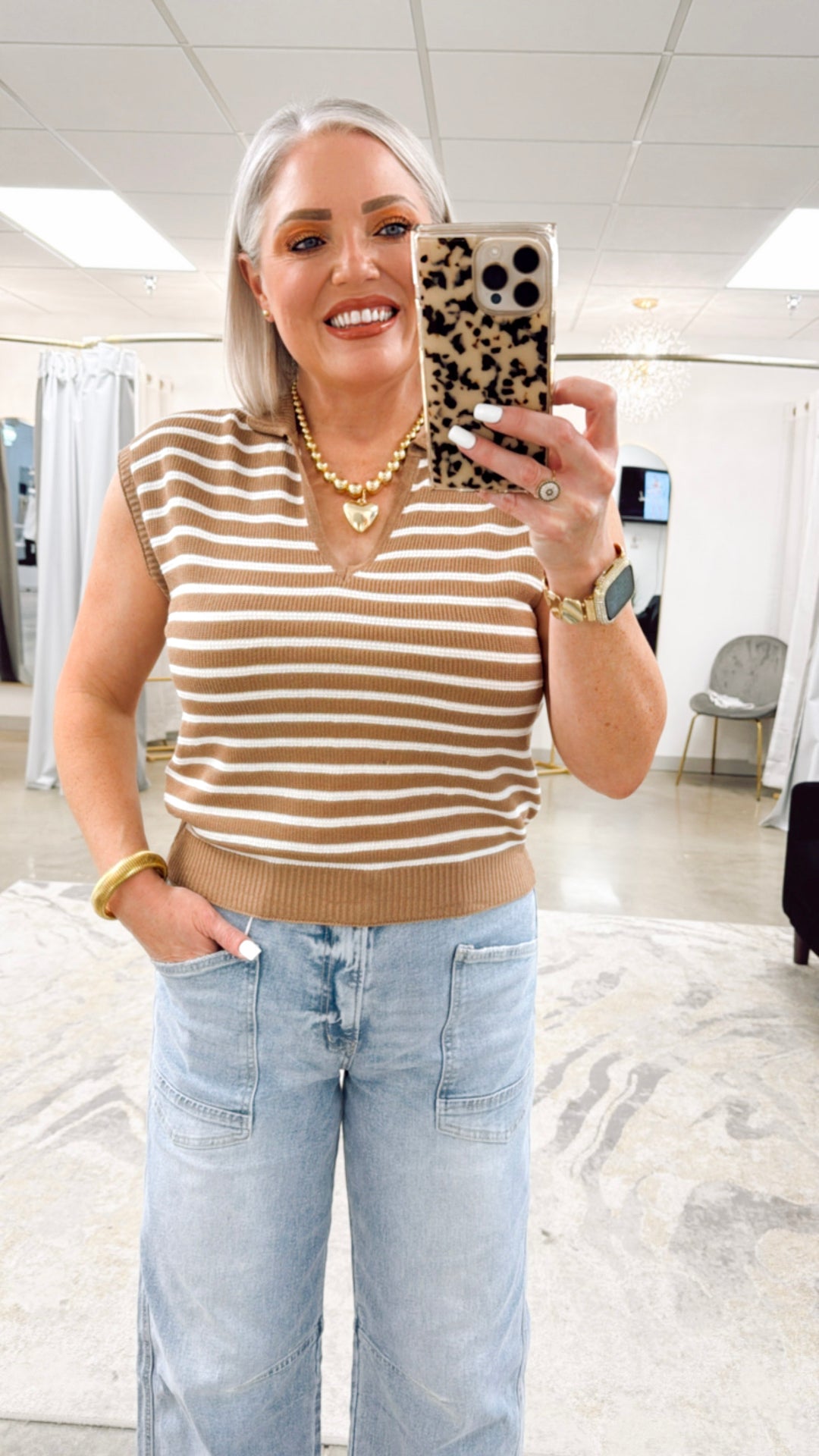 The Aspen Stripe Knit Vest
