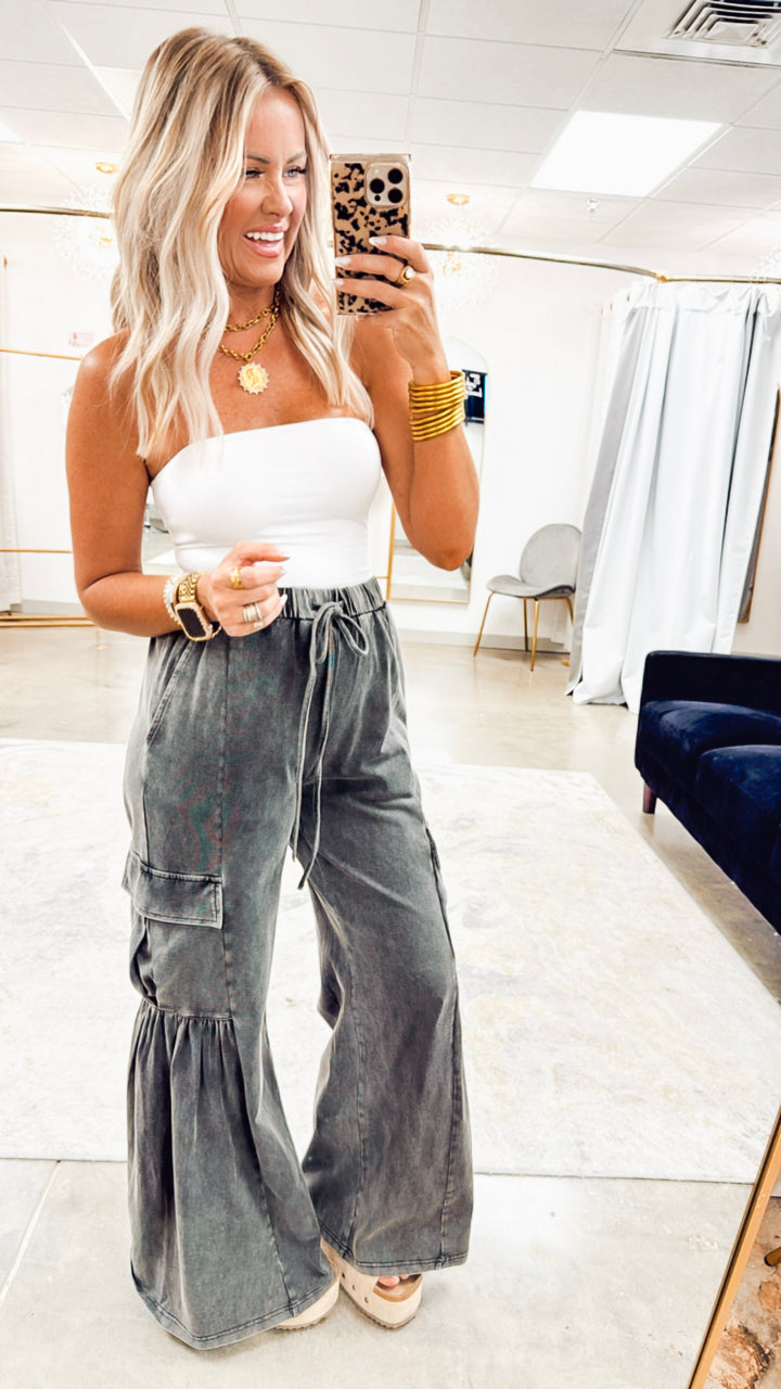 Effortless Cargo Pants-Black
