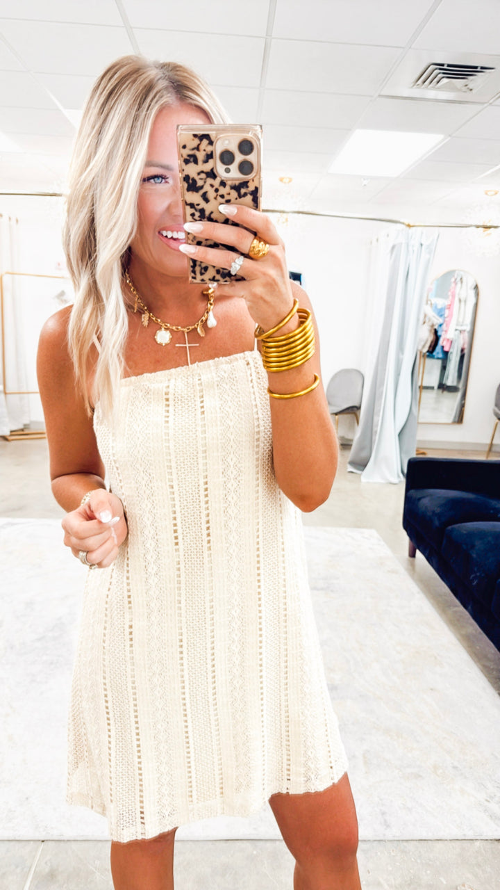 The Isla Crochet Mini Dress