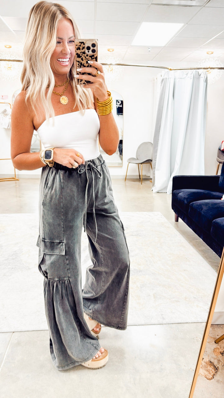 Effortless Cargo Pants-Black