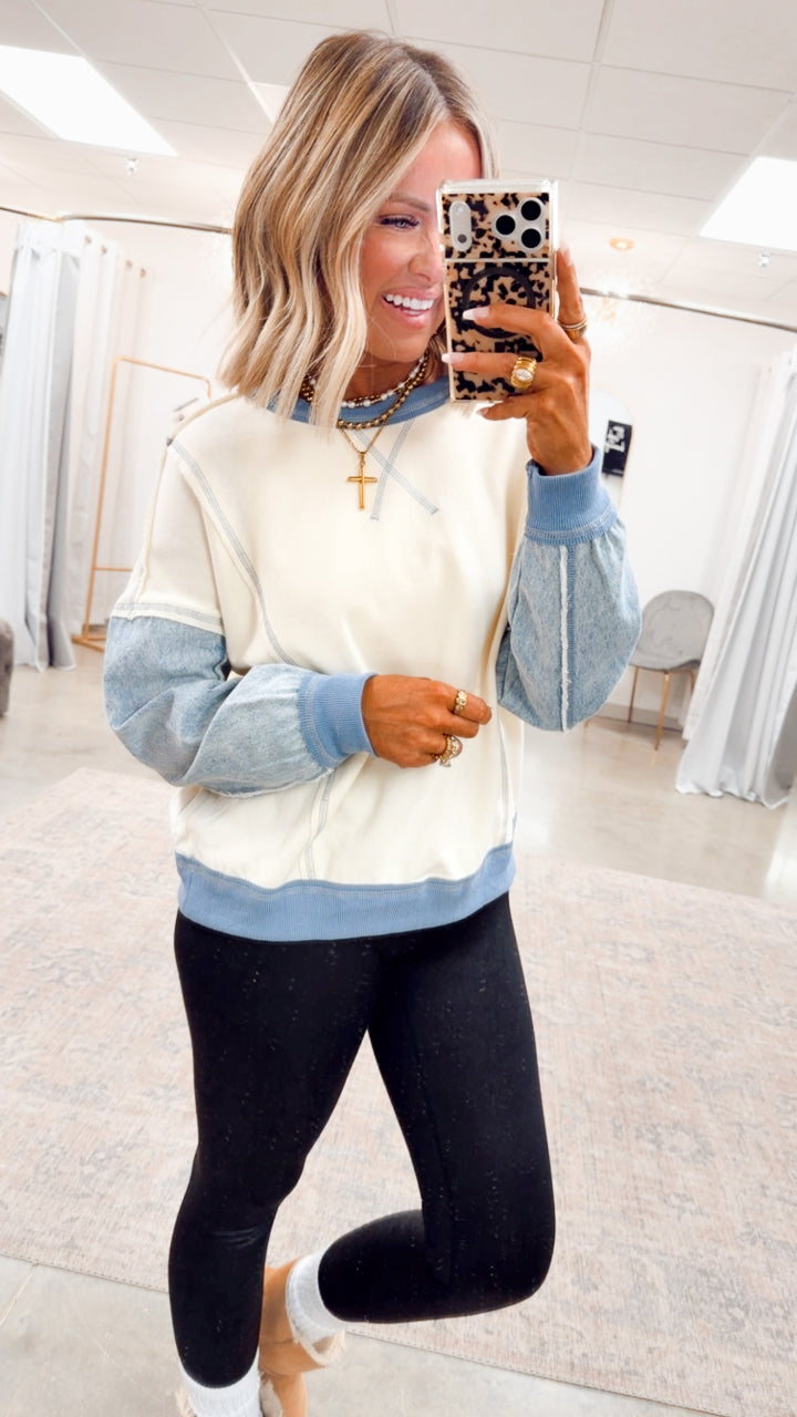 The Collins Contrast Crewneck