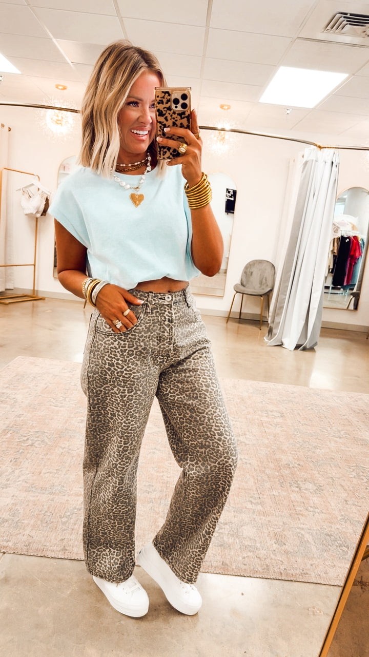 Roam Free Leopard Jeans