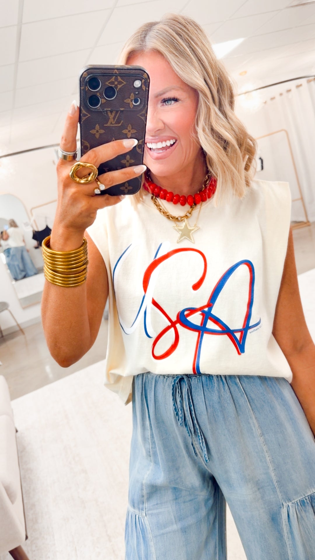 USA Muscle Tank-Ivory