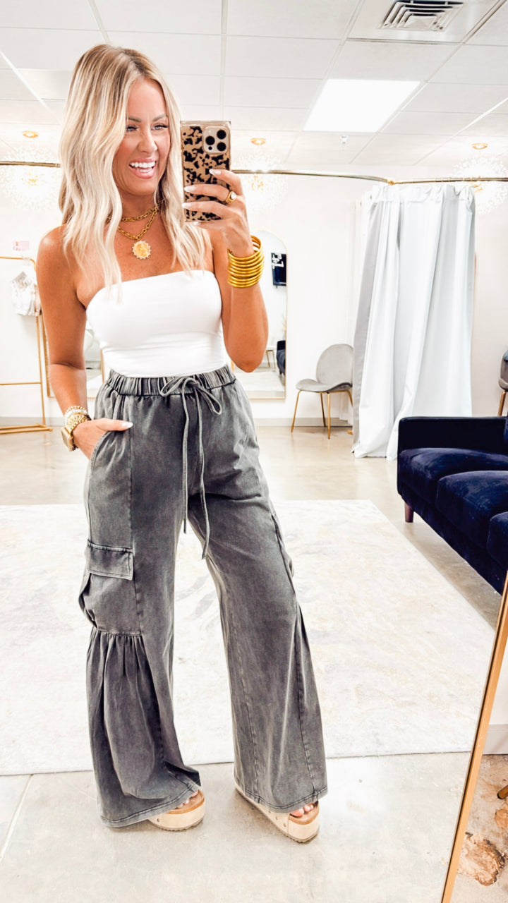 Effortless Cargo Pants-Black