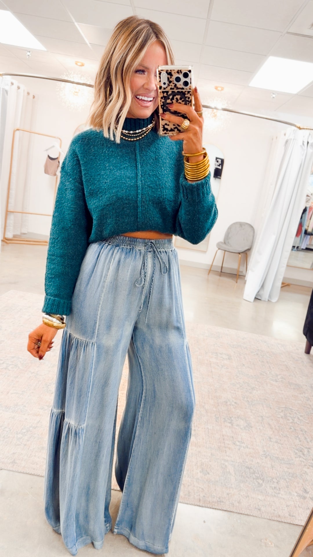 The Wintermere Mock Neck Sweater-Emerald