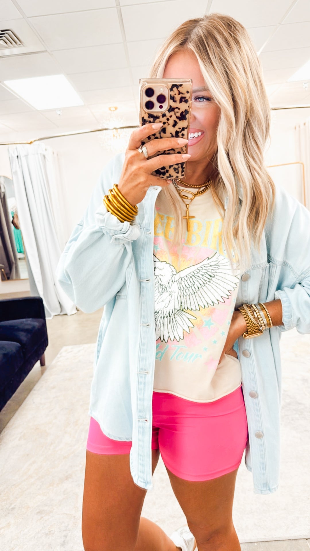 Free Bird World Tour Eagle Cropped Tee-Bone