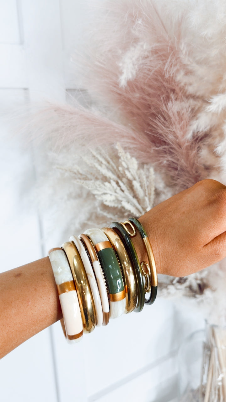 The Socialite Bangle Set (3)-Olive