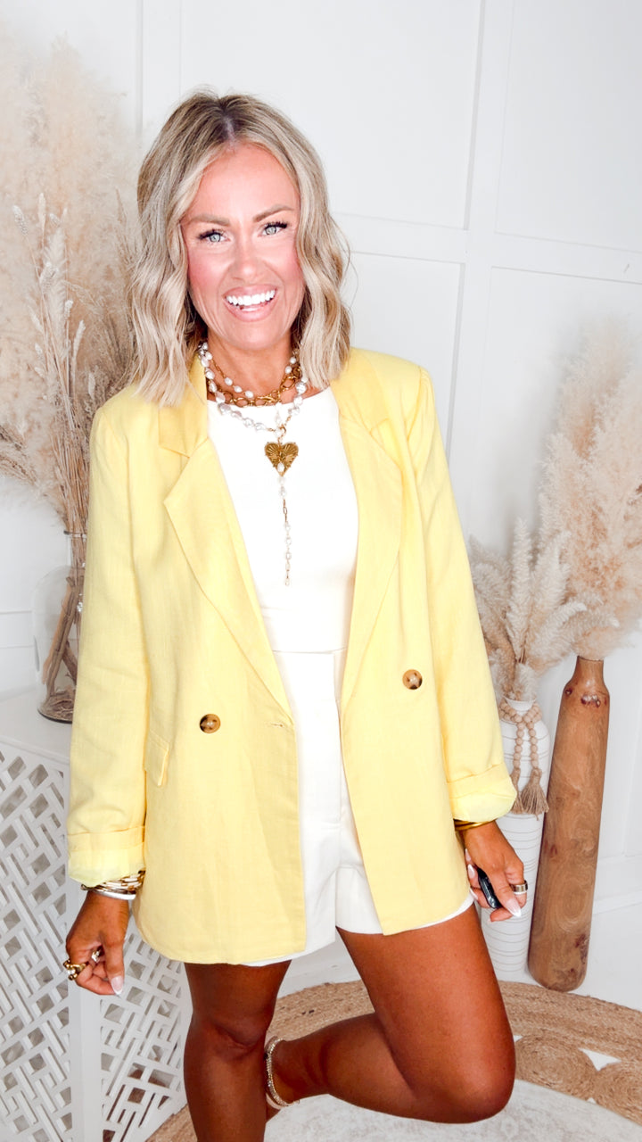 The Power Move Blazer-Yellow