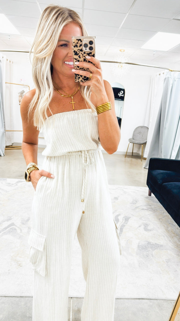 Elle Pinstripe Jumpsuit