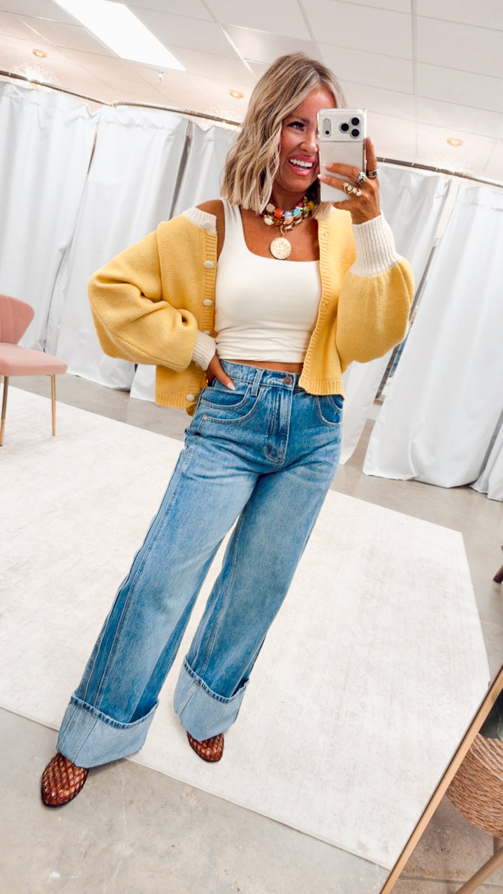 The Charlie Cuffed Wide Leg Jean