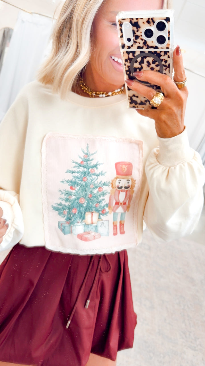 Corduroy Patch Christmas Sweatshirt