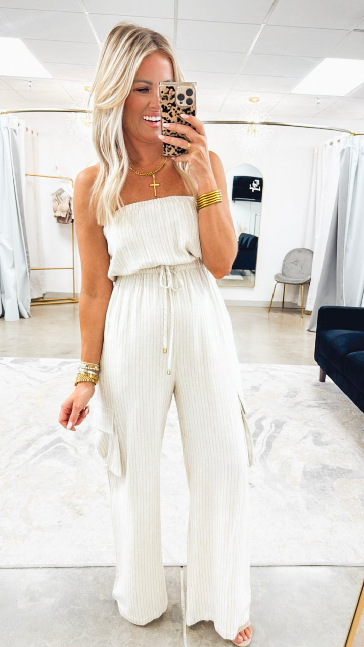 Elle Pinstripe Jumpsuit