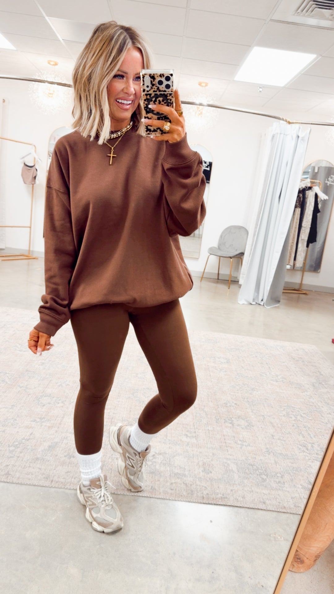 The Classic Crew Pullover-Brown