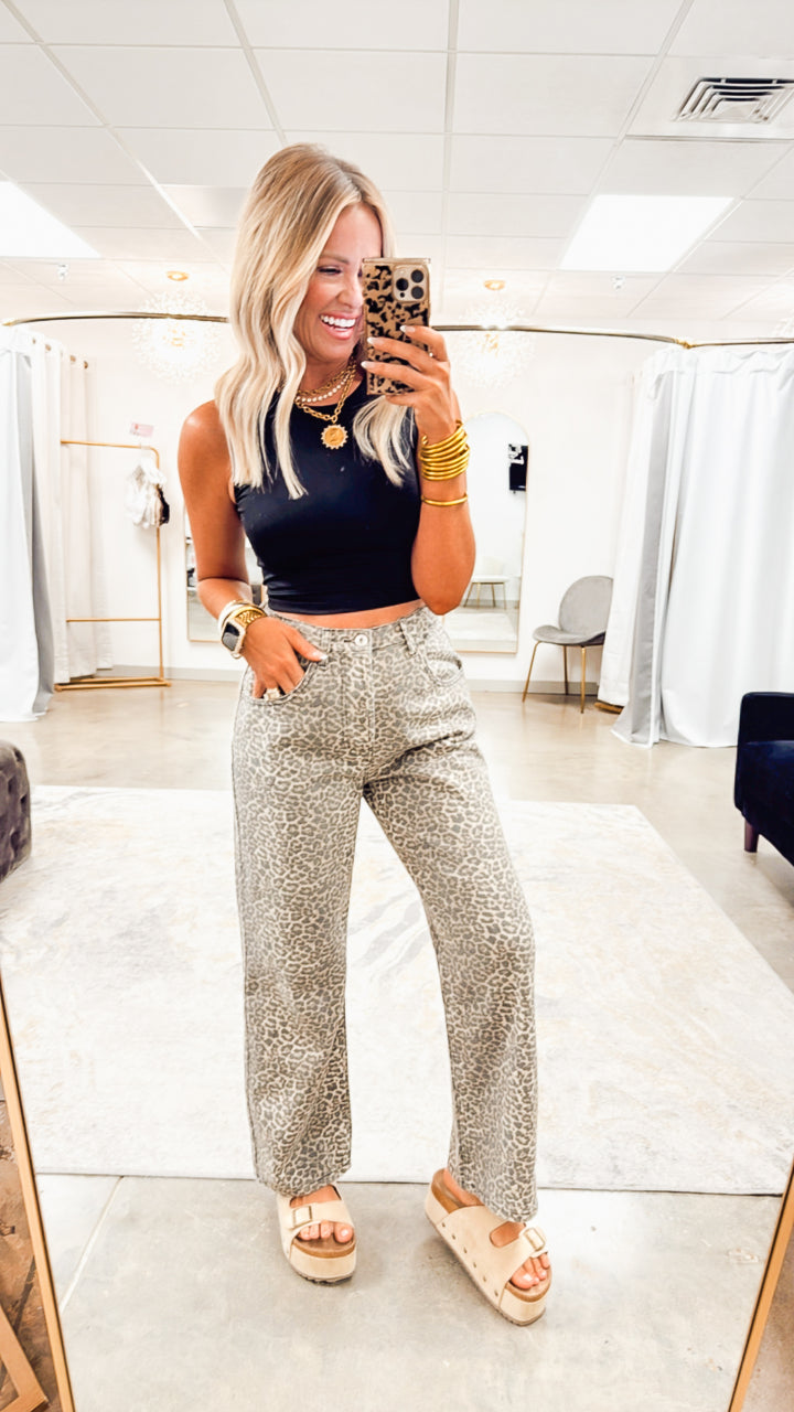 Roam Free Leopard Jeans