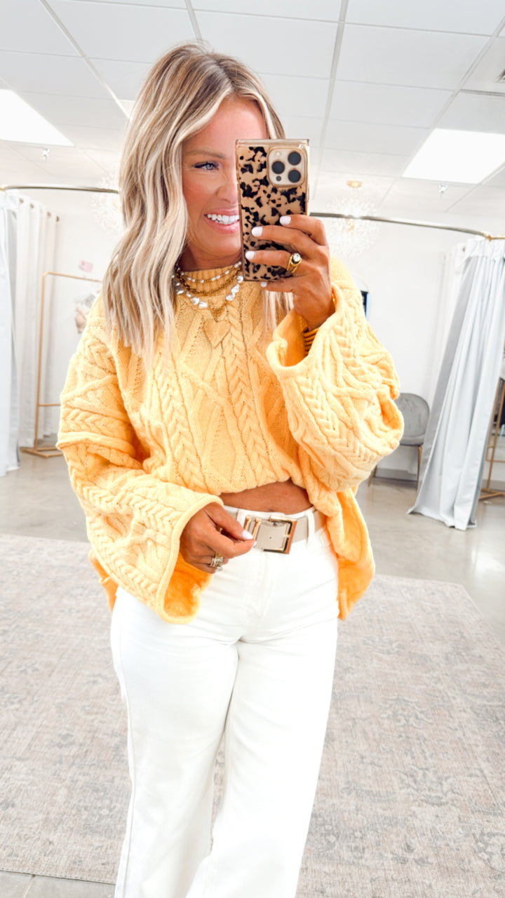 Knotted Haven Sweater-Yellow