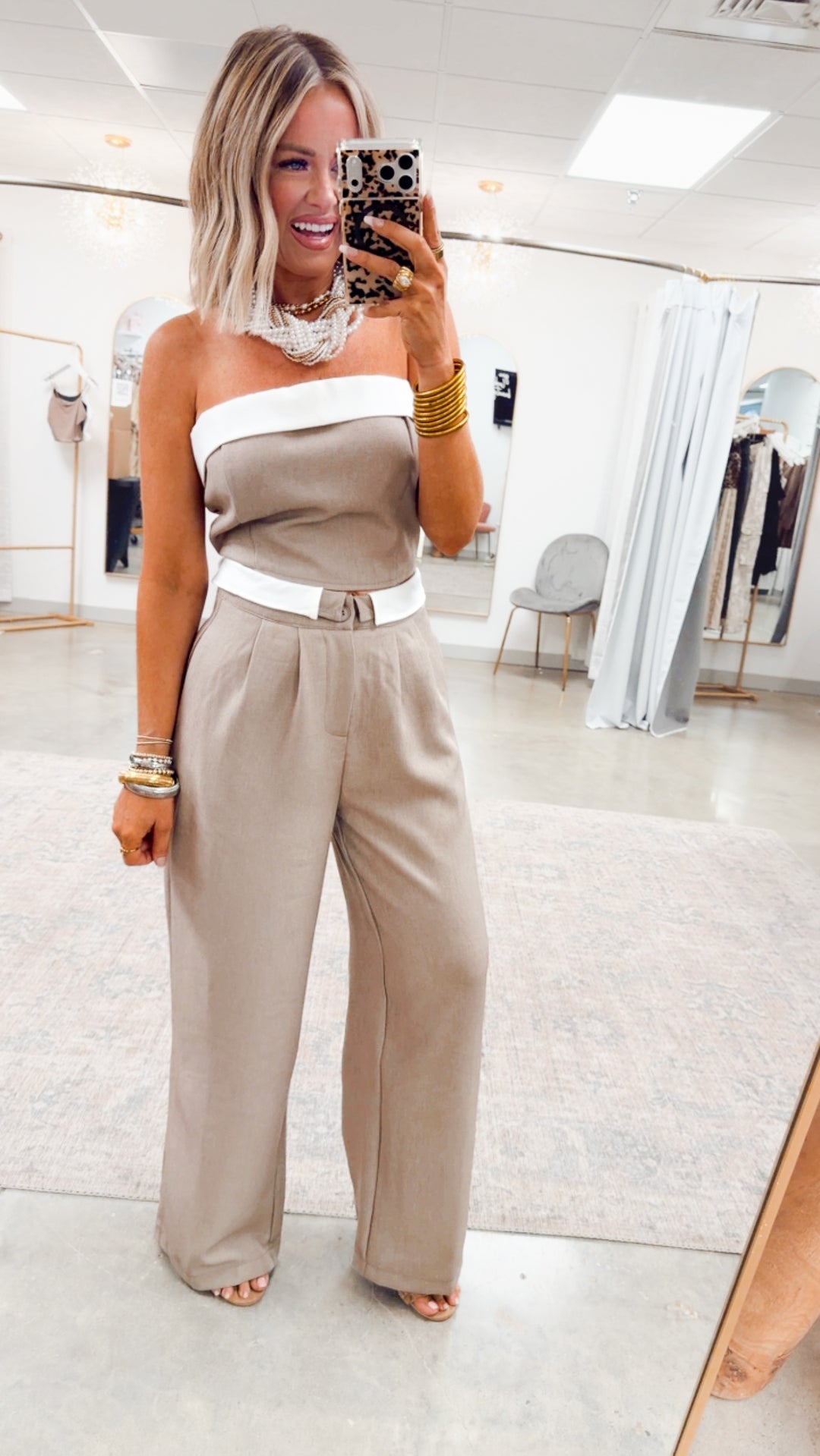 The Estelle Pants Set-Beige