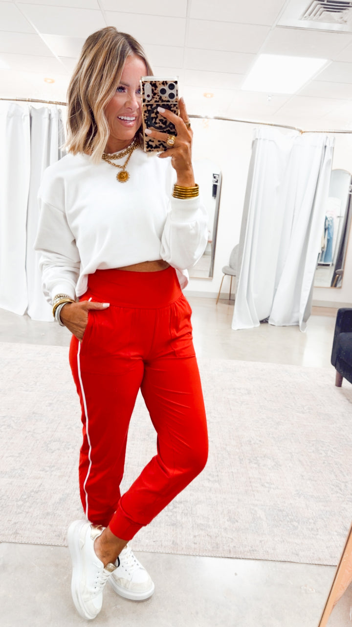 The Butter Flex Joggers-Red