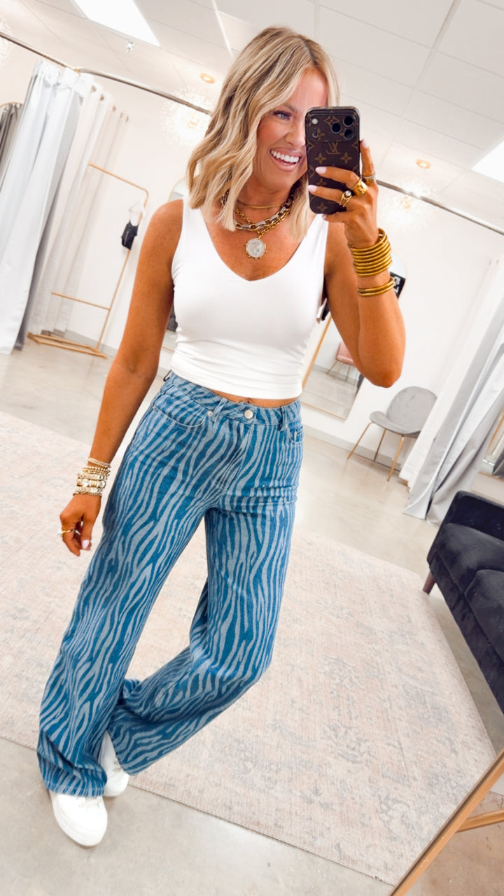 Soft Touch V-Neck Crop Tank-White