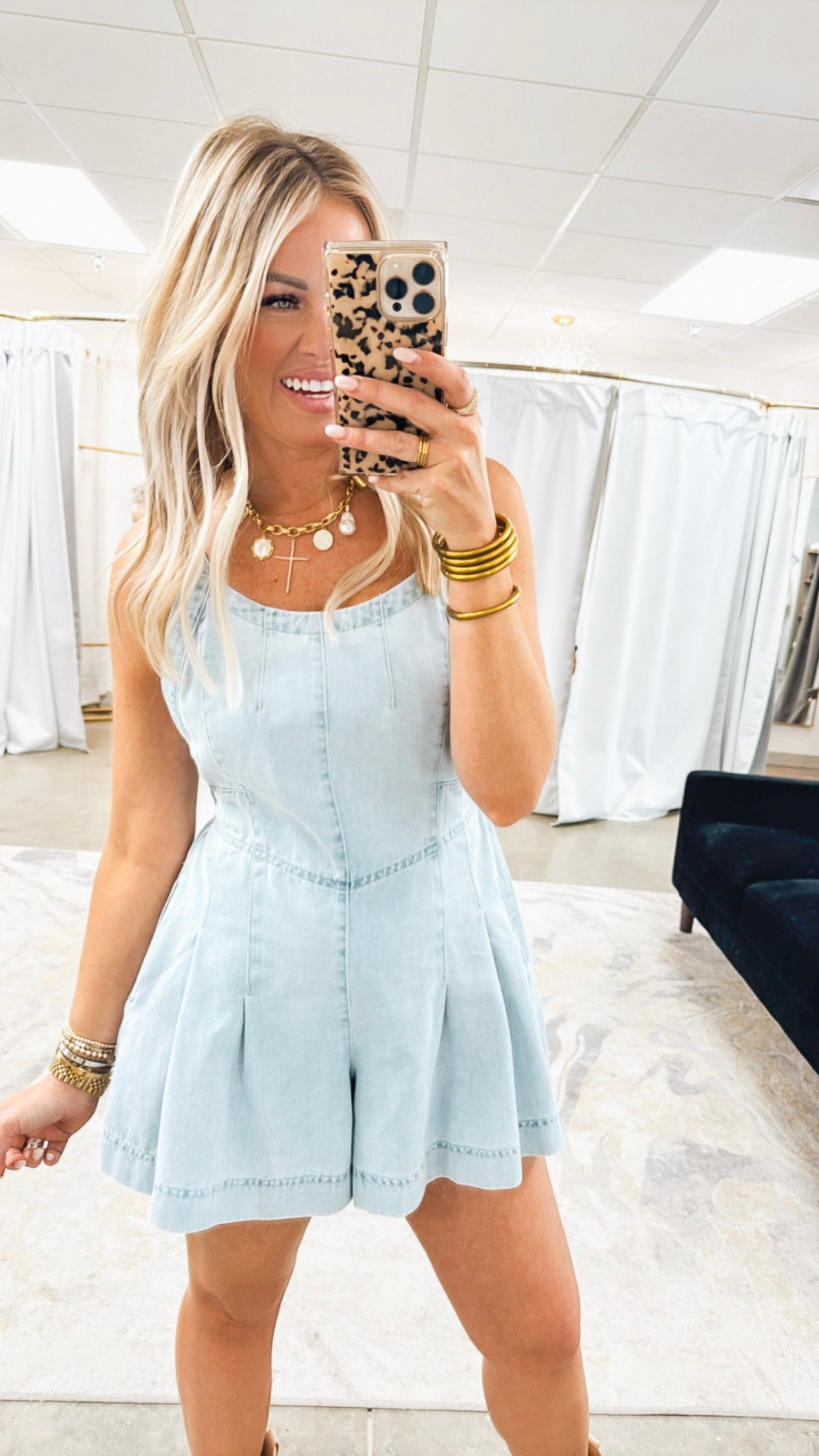 Darling Denim Romper – Sparkle Tallahassee