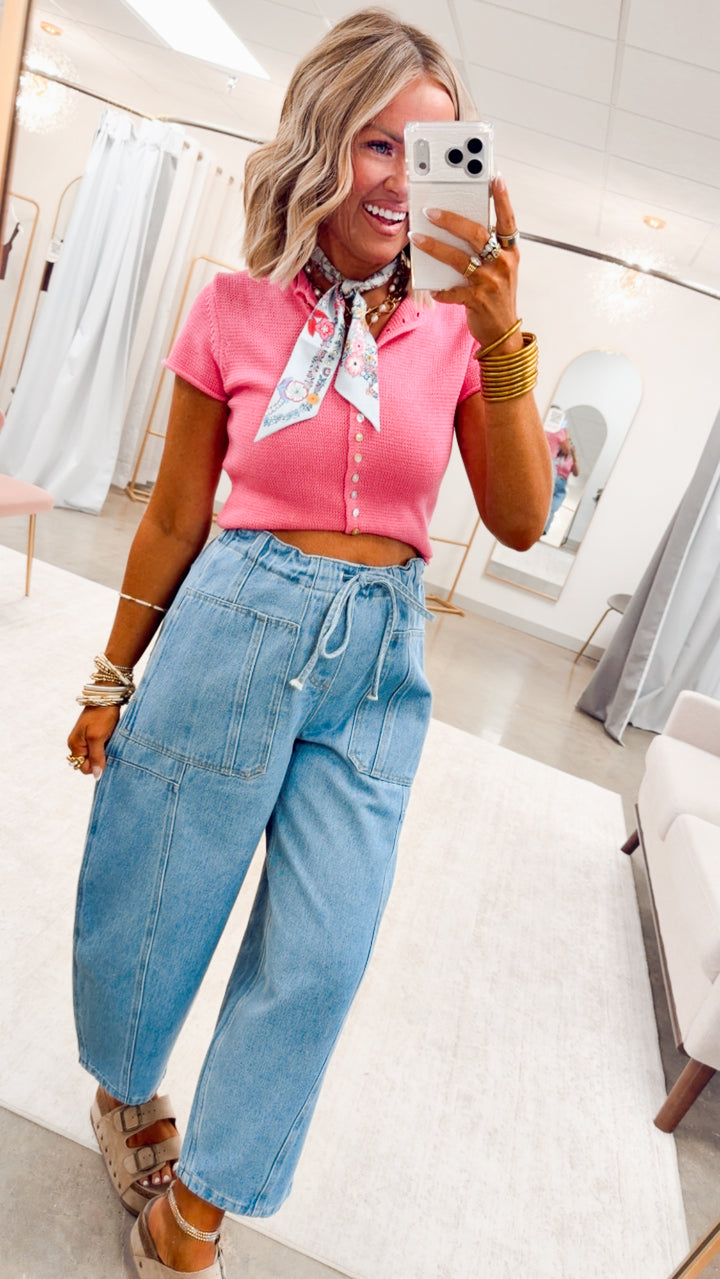 The Della Barrel Jean-Light Blue