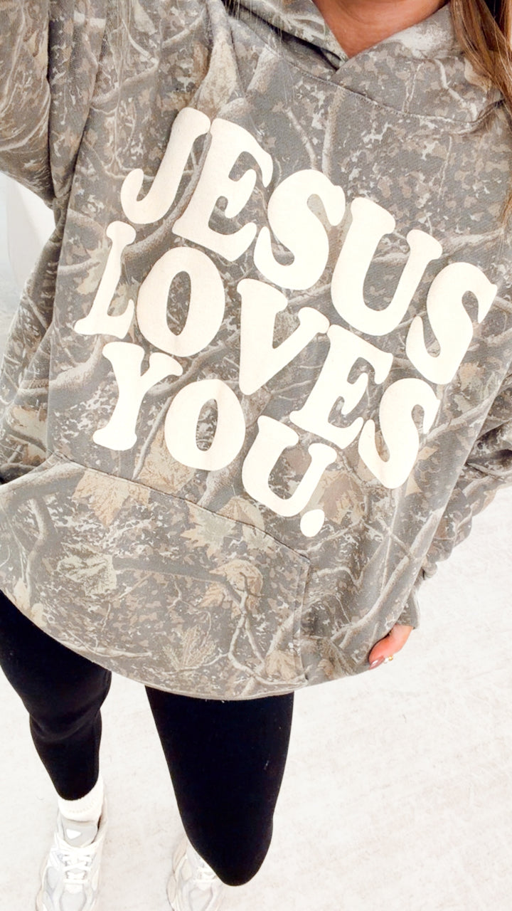 Jesus Loves You Camo Hoodie
