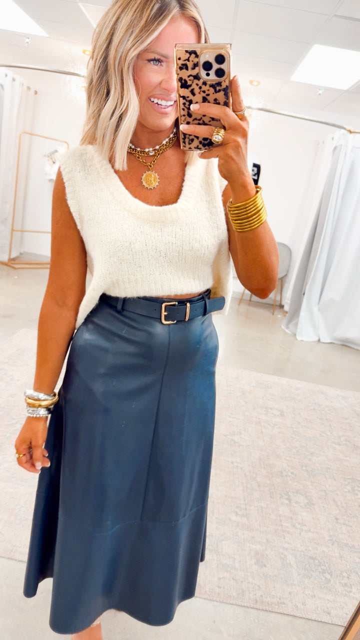 Charlotte Rae Midi Skirt-Midnight