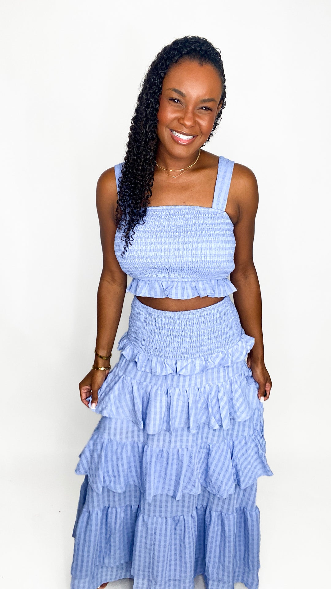 Gingham Ruffle Romance Set