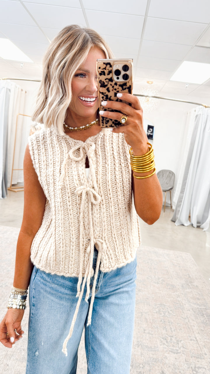 Plush Sweater Vest-Oatmeal