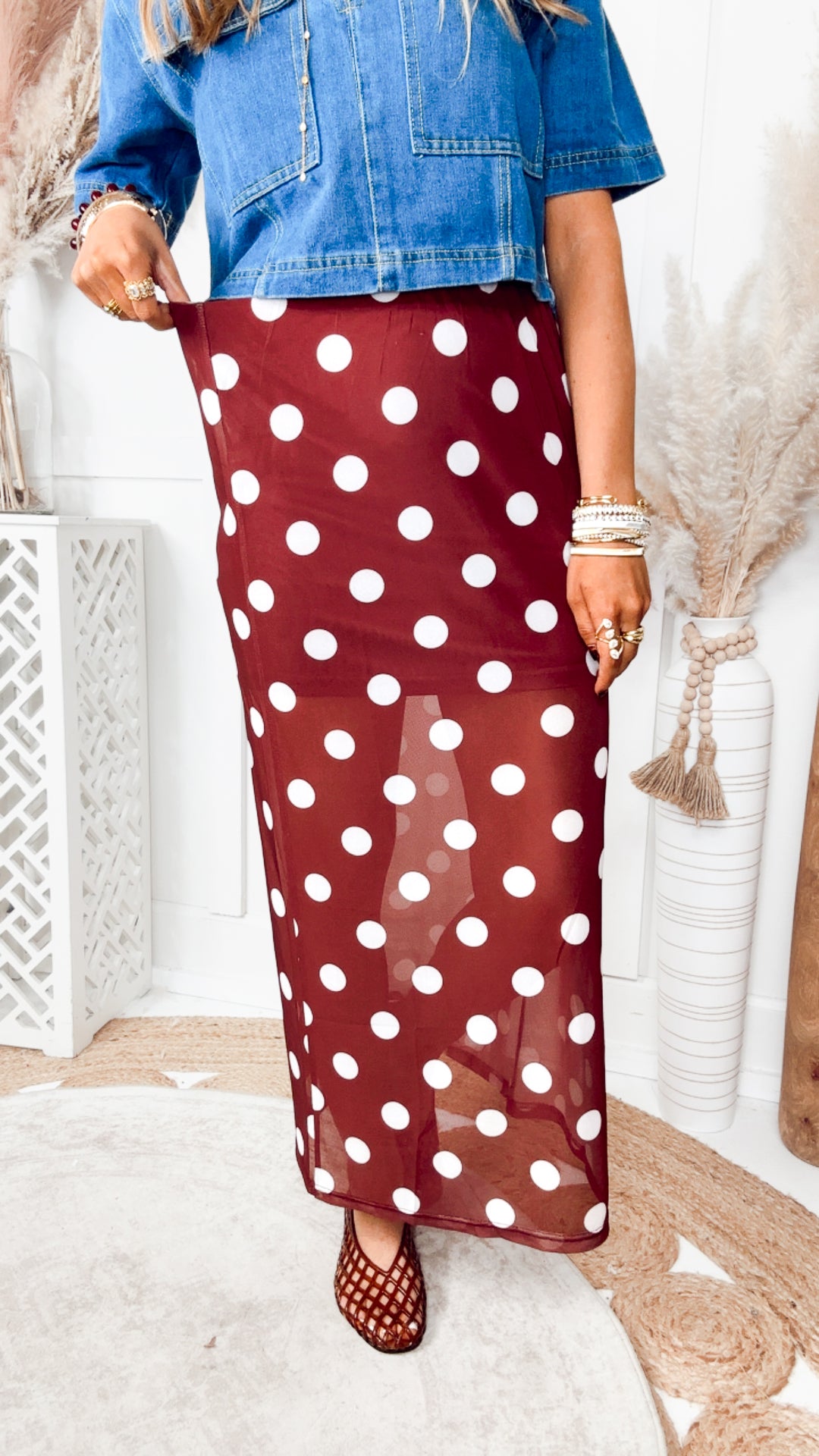 The Dainty Dot Midi Skirt