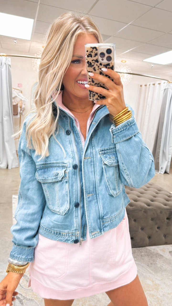Risen Chic Pocketed Denim Jacket