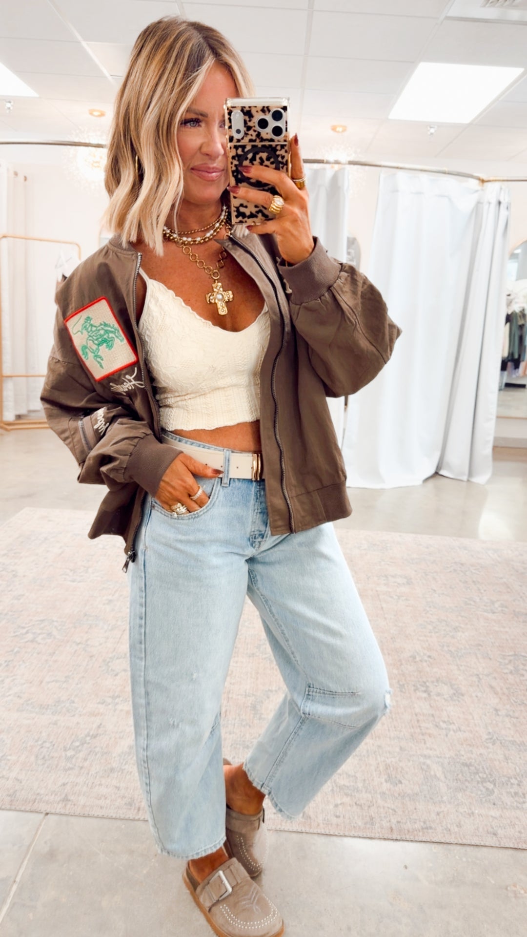 West League Bomber Jacket-Mocha Mousse