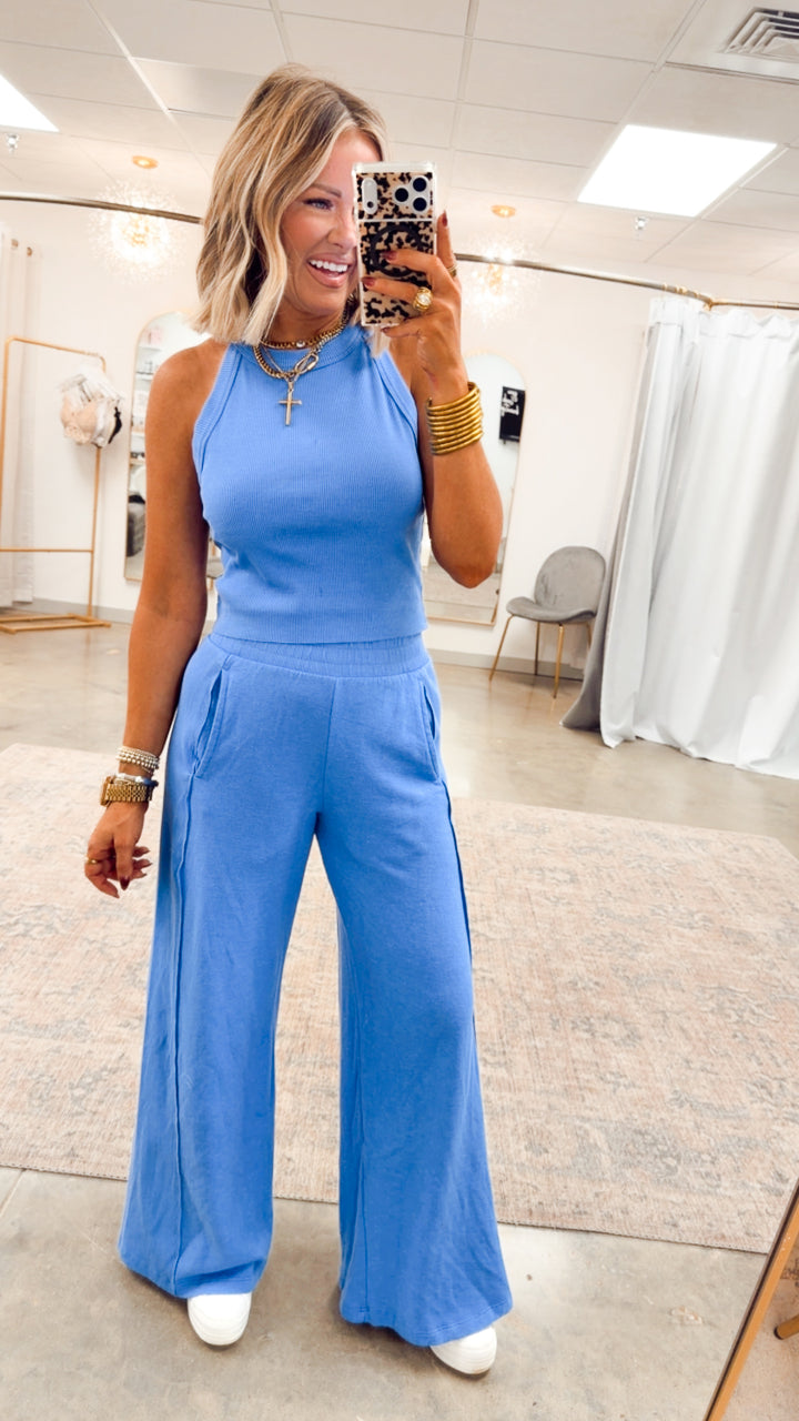 Harlow Halter Neck Crop Top & Pants Set-Vintage