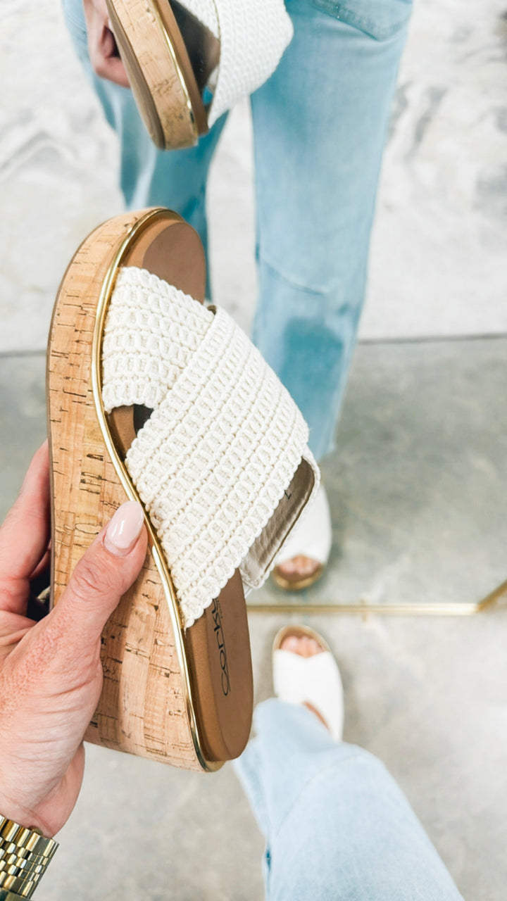 Corkys Peace Out Platform Wedge-Ivory