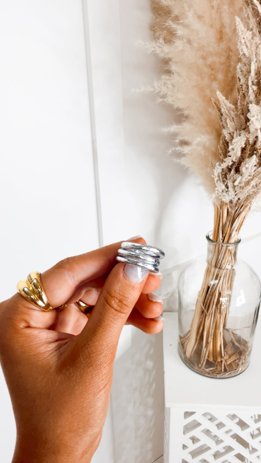 BudhaGirl Silver All Weather Rings (Set of 3)