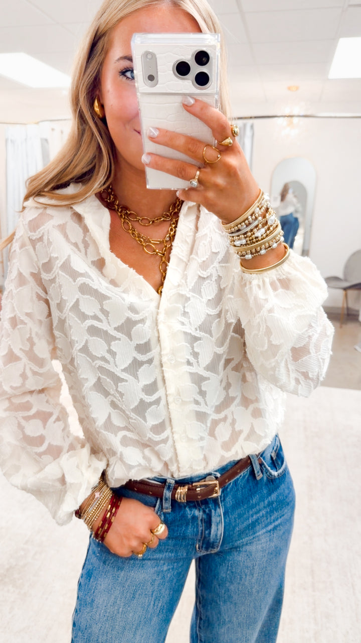 The Capri Soleil Blouse-Cream
