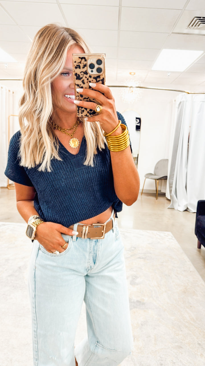 Sonoma Sweater Top-Navy