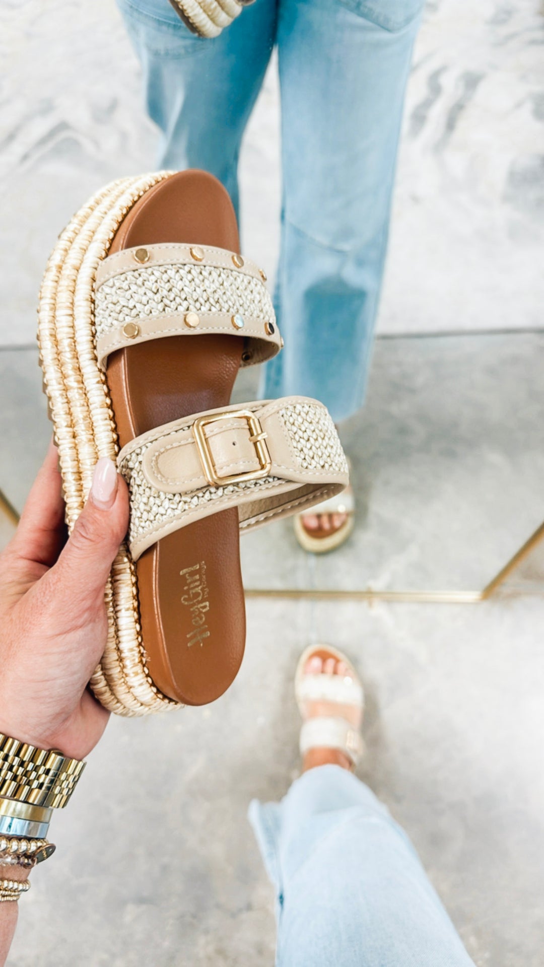 Corkys Walk Of Shame Platform Sandal-Natural Raffia
