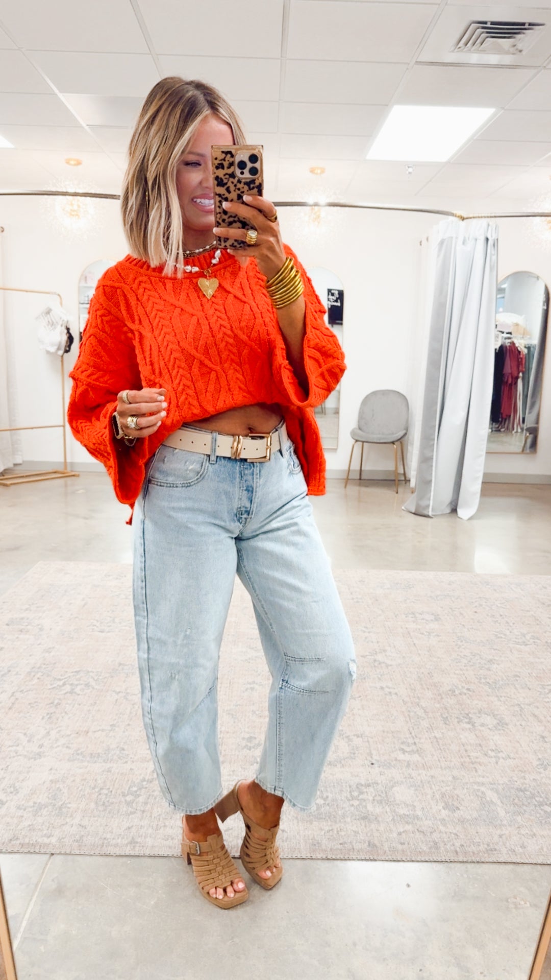 Winter Washed Sweater-Hot Coral
