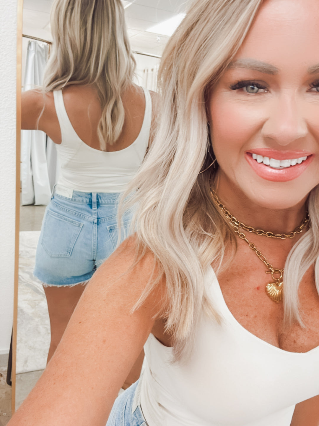 V Neck Yoga Top-White Pearl