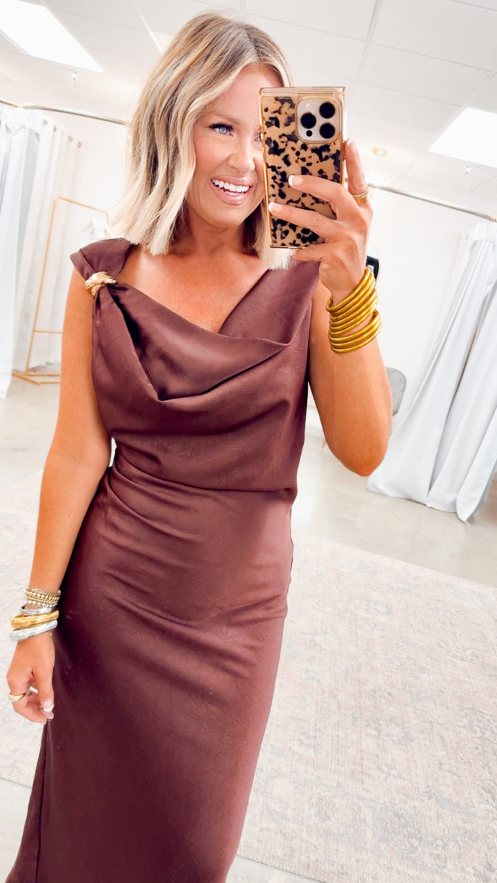 The Fiora Midi Dress-Dark Fig