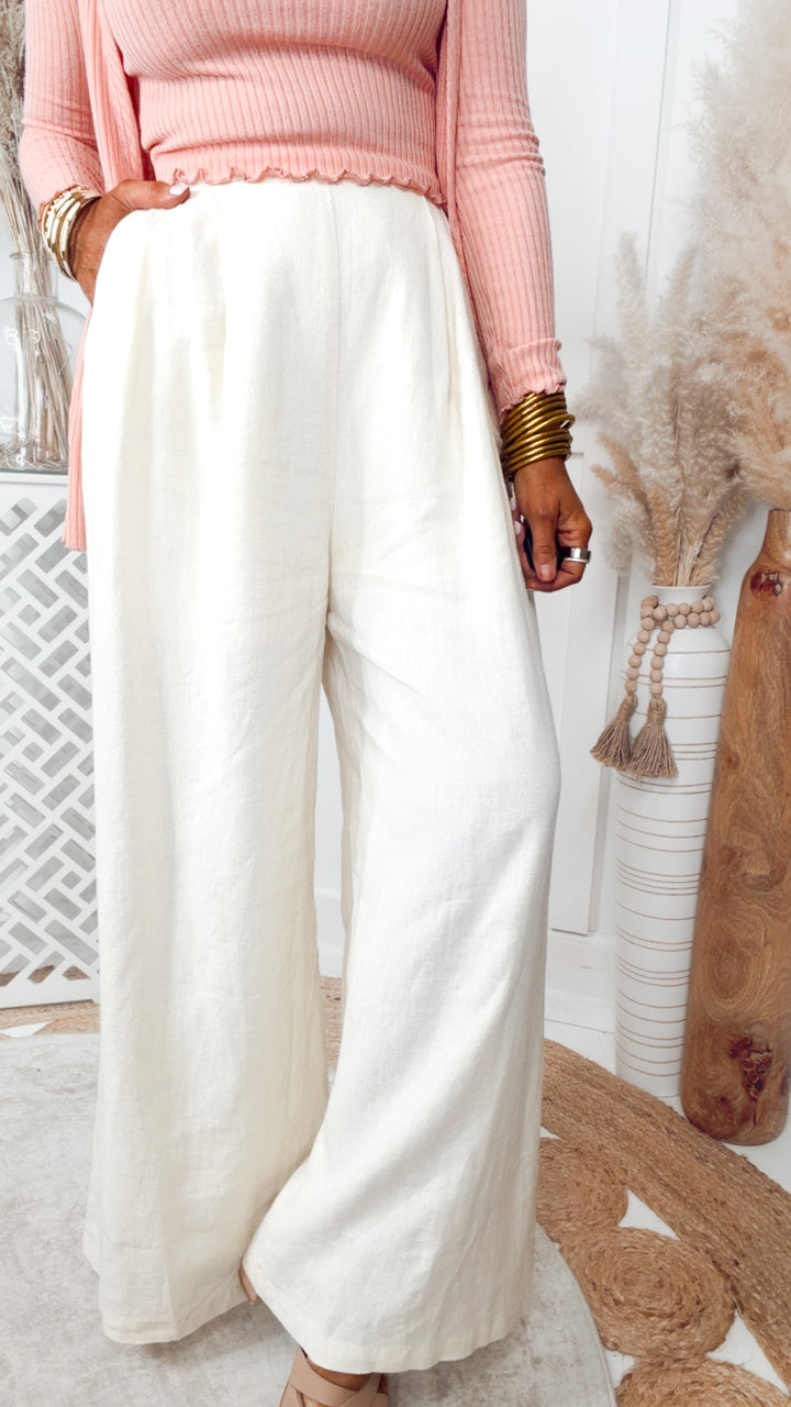 The Ellery Linen Pants-Ecru