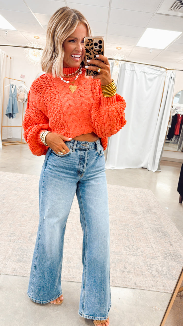 Wool Whispers Sweater-Coral