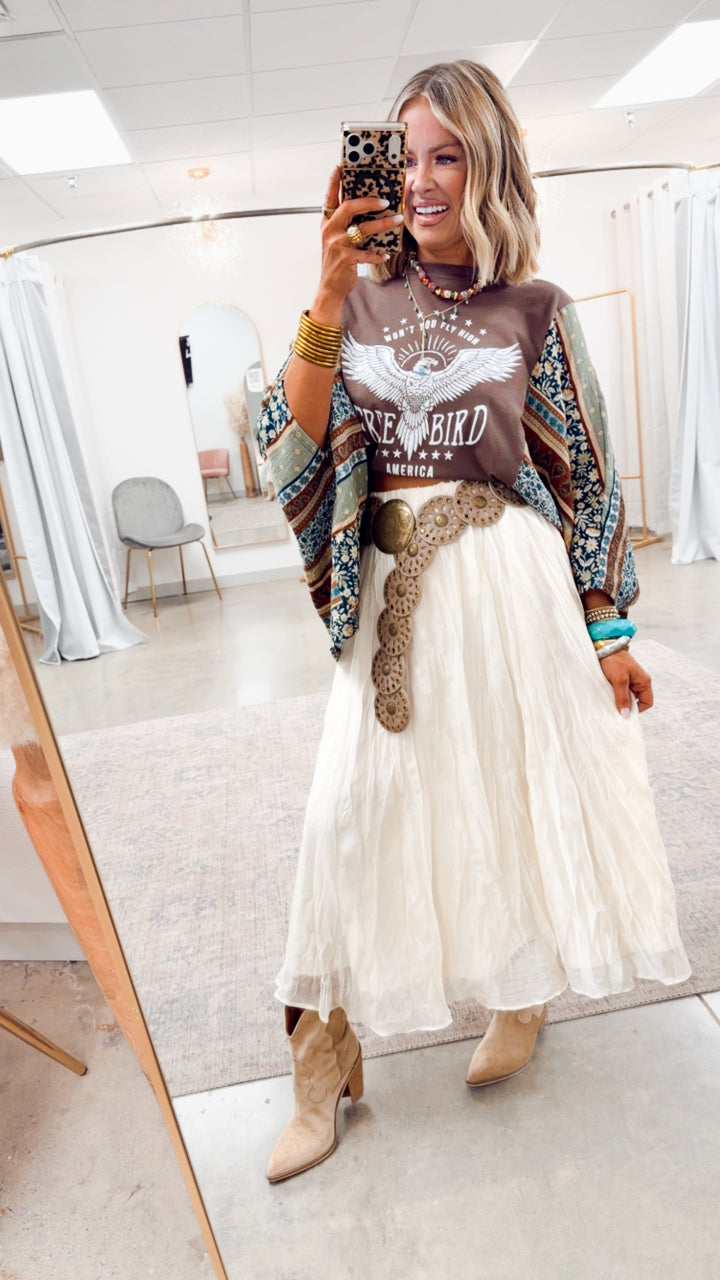 The Mandala Eyelet Disc Belt- Taupe