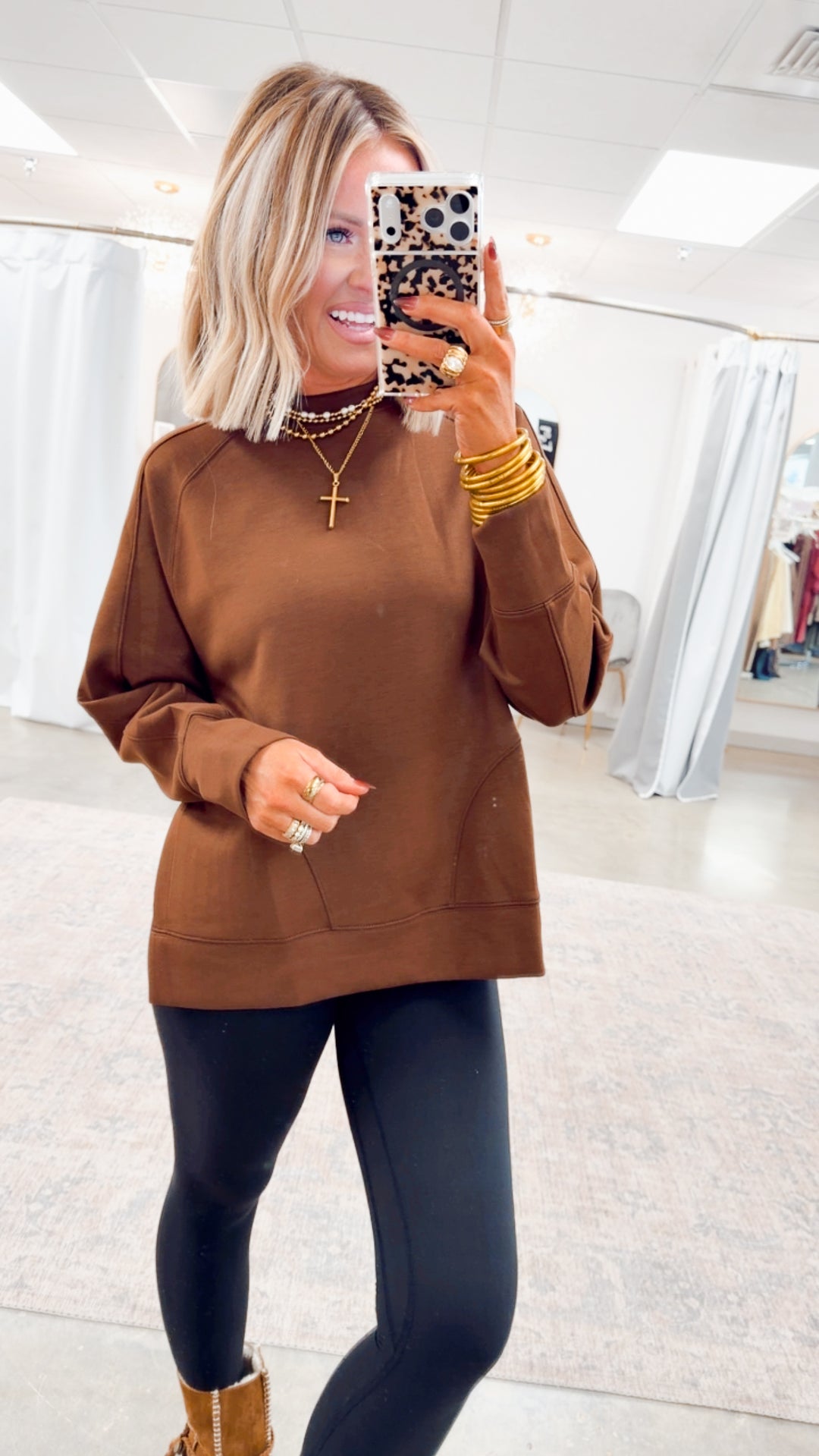 The Split Edge Pullover-Brown