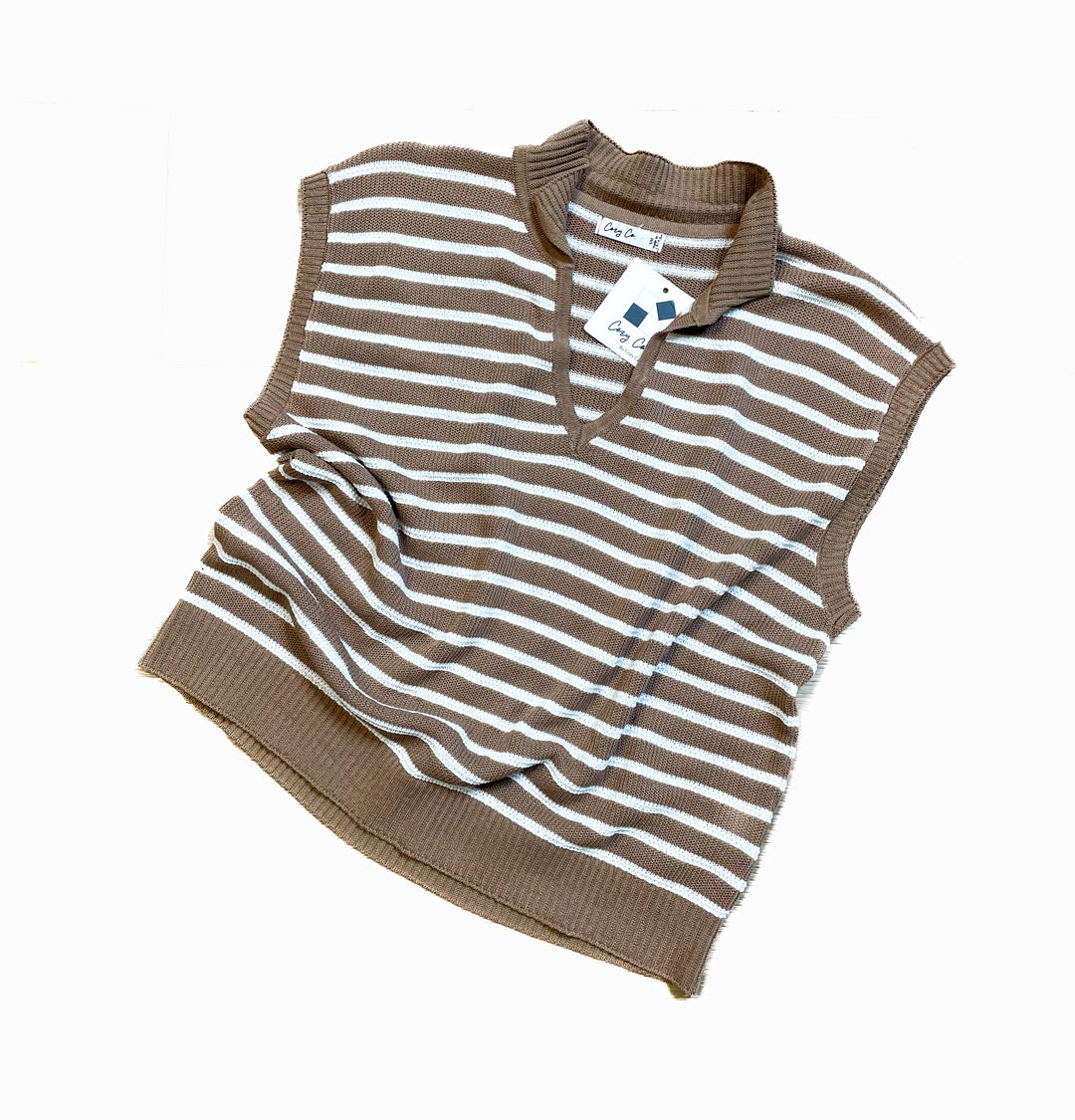 The Aspen Stripe Knit Vest