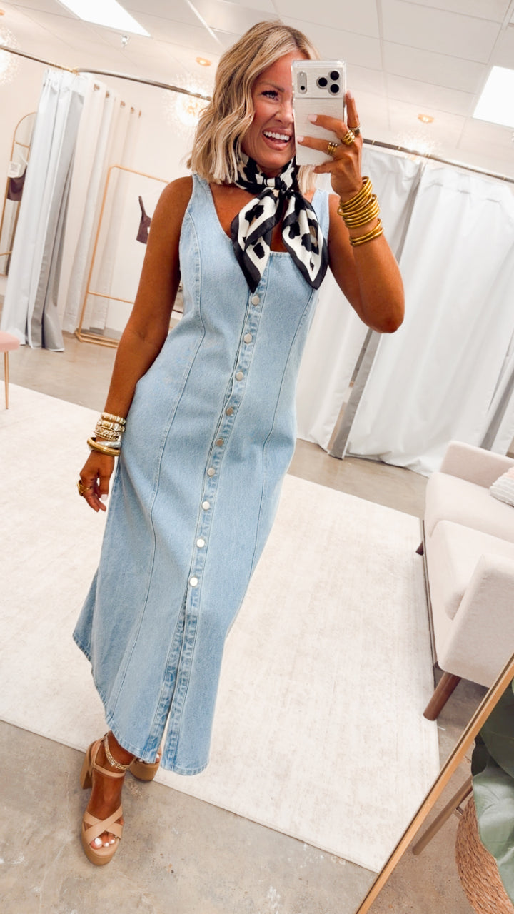 The Brighton Jean Midi Dress
