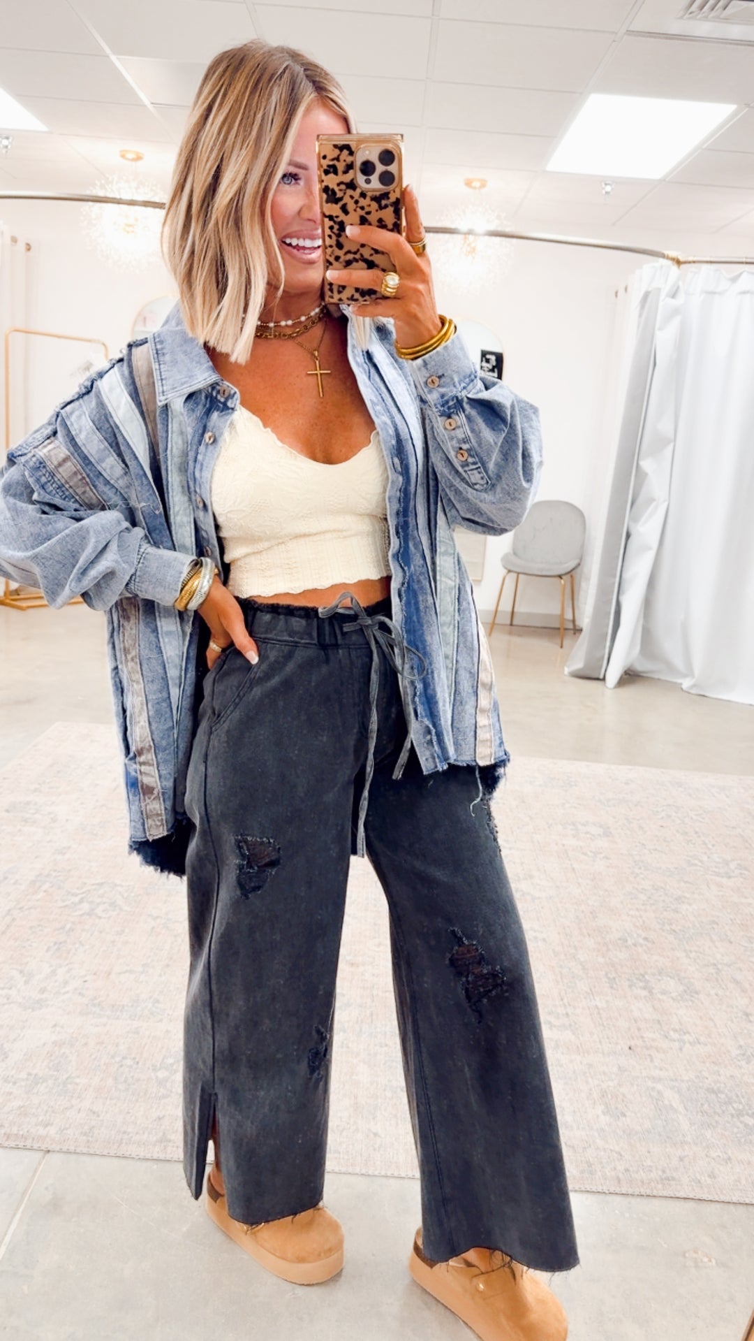 Denim Patchwork Shacket