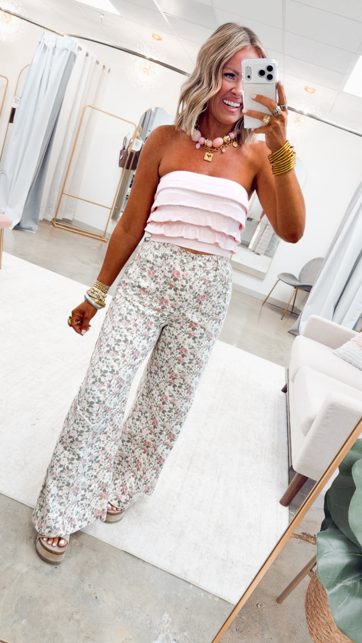 The Pretty in Ruffles Tube Top-Icy Pink