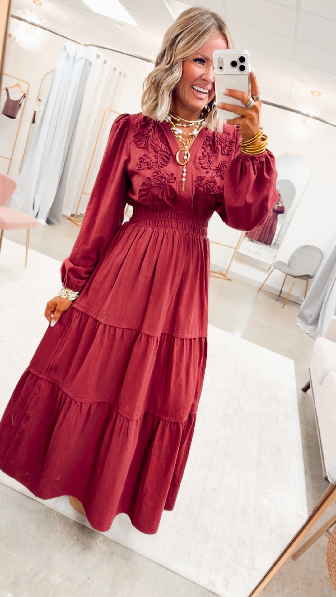 The Maison Bloom Maxi-Burgundy